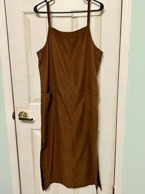 Vintage D.P.S. Petite - Dark Brown Shift Maxi Dress with Pockets - Sz M fits L